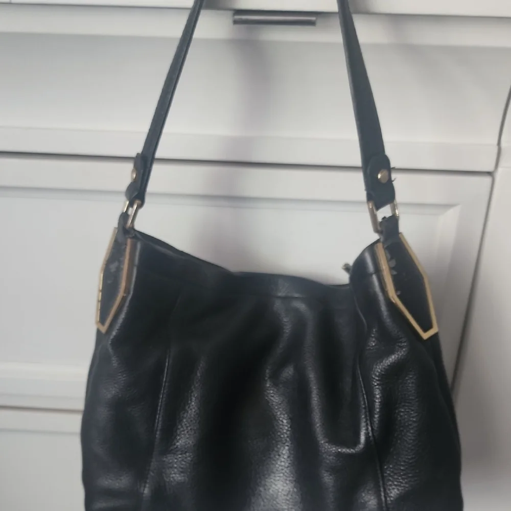 Calvin Klein Black Hobo Bag with Silver Hardware